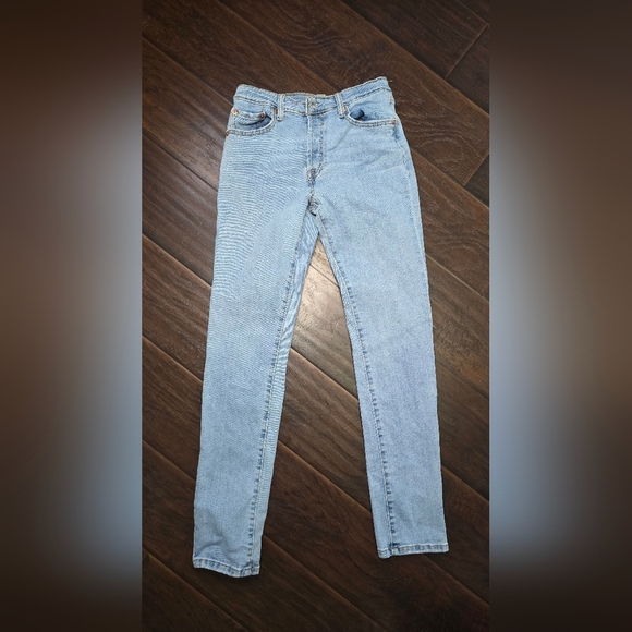 Levis 501 Girls Light Denim Blue Jeans Size 14A - Picture 1 of 11